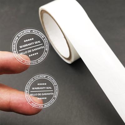 China Custom Cosmetic Sticker Round Heat Sensitive Adhesive Sealing 25cm Logo Clear Label Bopp Transparent Printing for sale