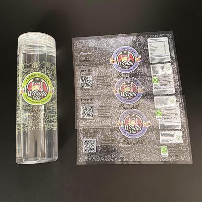 China High quality waterproof business name name logo printing clear transparent stickers cover custom lables for bottles for sale