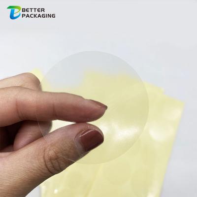 China Custom Round Heat Sensitive Waterproof Logo Circle Clear Mailing Label Strong Adhesive Transparent Stickers for Sealing for sale