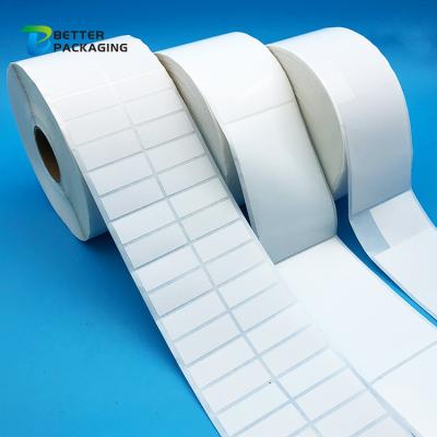 China China supplier printable white empty thermal waterproof labels bulk custom barcode cutting vinyl sticker printing shipping label for carton for sale