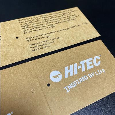 China High Quality White Recyled Logo Printed Brown Biodegradable Kraft Paper Label Note Cards for sale