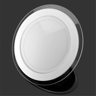 China Modern Round Glass Panel Downlight 6W 12W 18W 24W Panel Light Dimmable LED Down Light for sale