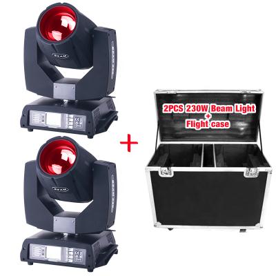 China Hot Sale 2pcs 230w 7r Sharpy Beam 230 Moving Head Light+flight Stage Case for sale