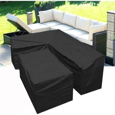 China UV Resistant L-Shape Sofa Furniture Cover and Rectangular Oxford Polyester Heavy Duty Garden Rattan L Shaped Corner Set for sale