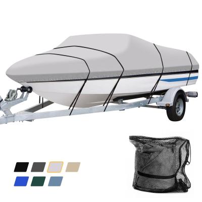 China UV Protection+Waterproof Universal V-Hull 600d Protect Yacht Outdoor Waterproof Breathable Canvas Universal Trailerable Boat Cover for sale