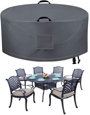 China UV Resistant Heavy Duty Garden Patio Waterproof Outdoor Round Table Cover Table And Chair Garden Sets Furniture Cover for sale