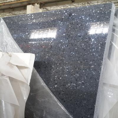 China Durable Custom Color Quartz Countertops Slabs Crystal Quartz Stone Slab for sale