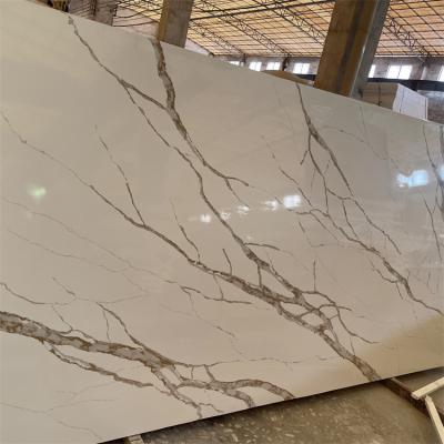 China Durable Calacatta Color Mohs 7 Quartz Slabs Artificial Quartz Stone For Kitchen Bathroom for sale