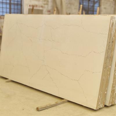 China Modern Marble Look White Calacatas Quartz Stone Slab For Kitchen Countertops Bathroom Vanity Tops Artificial Stone for sale