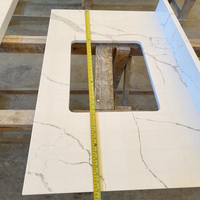 China Durable Natural Looking Stone Slab For Kitchen Quartz Countertops Artificial Marble Stone for sale