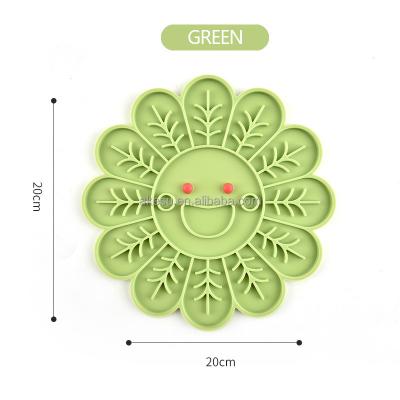 China Sustainable Customizable Eco-friendly Non-toxic Strong Suction Plate Bowl silicone licking mat dogs Silicone Feeding  pets Plate for sale