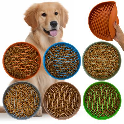 China Sustainable NEW silicone pad for pets plate for choking silicone dog bowl mat slow feeder with suction silicon pet feeding mat tray custom for sale