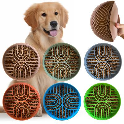 China Sustainable NEW Silicone Slow Feeder Bowls for Large & Small Dog Cat Non-Slip Pets Accessories Silicone Lick mat for Dogs Puzzle Bowl for sale