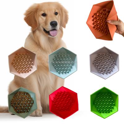 China Sustainable New Melon seed silicone slow food bowl with suction cup Slow Feeder Silicone Maze Food Suction Bowl Feeders Dog Puzzle Lick Mat for sale