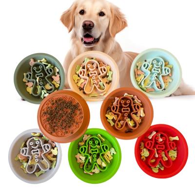 China Sustainable New Christmas design  2 in 1 Licking Mat Feeder Bowl for Dogs Premium Lick Mats for Dog Lick Mat Slow Feeder Bowl custom OEM/ODM for sale