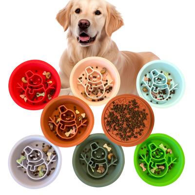 China Sustainable New Christmas 2 in 1 Silicone Lick Bowl for Dogs with Scraper Interactive Dog Lick Bowl Health Preventing Choking Licking Mat for sale