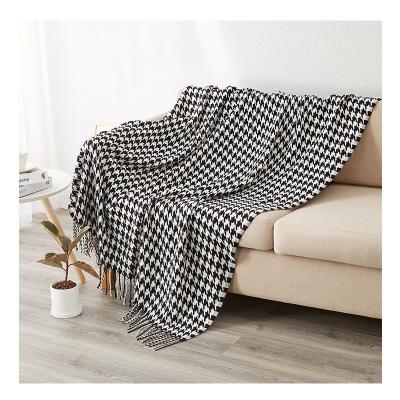 China Wholesale Fringe Anti-Static Knit 100% Cotton Solid Textured Home Chair Sofa Couch Bed Decor Throw Covers for sale