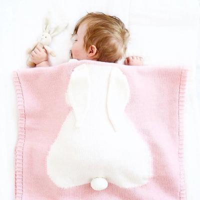 China Anti-Static Baby Holding Newborn Blanket Knit Wrap Bunny Blankets Infant Stroller Crib Sleep Wrap Quilt For Babies Girls Boys for sale