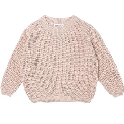 China Sustainable 100% Organic Cotton Chunky Knits Sweaters For Baby Kids Sweater Anti-Shrink Knit Yarn Toddler Crewneck Baby Fur Knitwear for sale