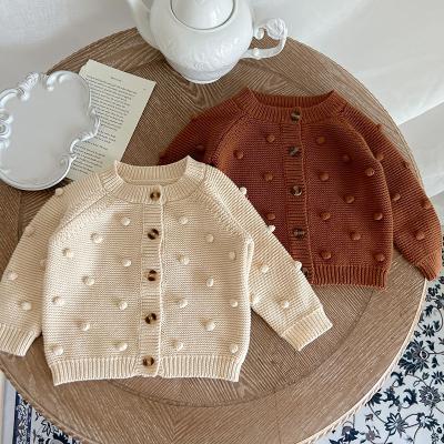 China Autumn Winter Clothing Children's Knitted Cardigan Kids Cotton Sweater Stitch Rainbow Lovely Babies Anti-Shrink Outwear for sale