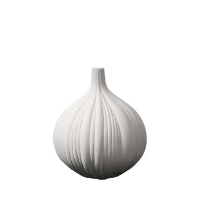 China Minimalist Home Decoration Simple Style Glazed Bright Geometry Nordic White Ceramic Vase for sale