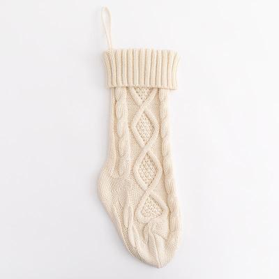 China Christamas Decoration Merriment party hand Knit hanging christmas stocking candy bags for sale