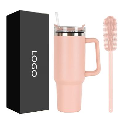 China Sustainable New special design metal cup stainless travel mug 40oz insulated handle tumblers with lids and straw for sale