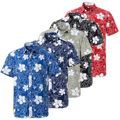 China Hot Selling Hawaii Vacation Style Beach Shirt Short Sleeve Print Viable Design Funny 100% Cotton T-Shirt For Men for sale