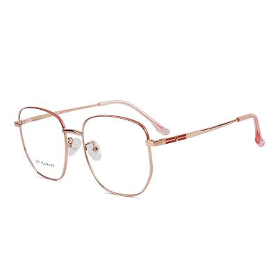 China Wholesale Custom Logo Eyewear 2021 Decoration Eyewear OEM Glass Metal Frame Glasses Round Oversized Spectacle for sale