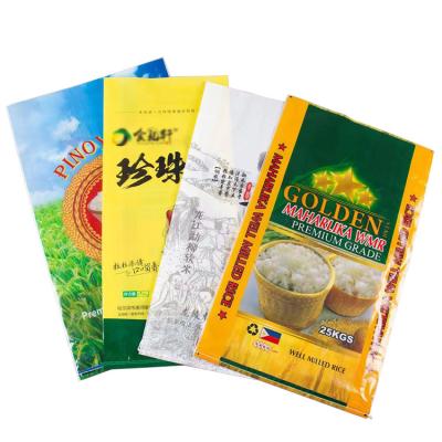 China Recyclable Laminated PP Rice Bags 50 KG PP Woven Bag PP Sack For Rice Flour Wheat Grain for sale