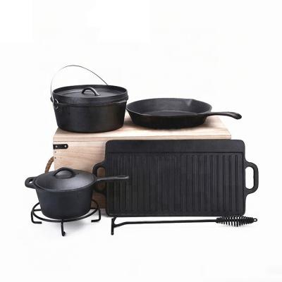 China Outdoor gear increasing set outdoor picnic camping cookware durable forged cookware for camping for sale