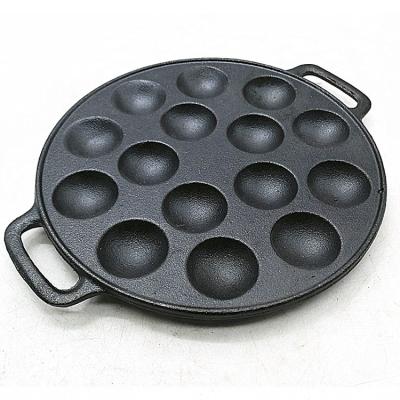 China Durable Metal Material Feature Pre-Seasoned Cast Iron Roll Takoyaki Mold for sale