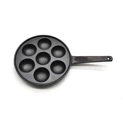 China 7 Hole Small Non Stick Pot Egg Omelette Pan Viable Cute Japanese Takoyaki Pan for sale