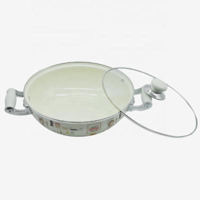 China Two-Ear Non-Stick Coating Stock Pot Soup Pot Lid Glass Sustainable Pot for sale