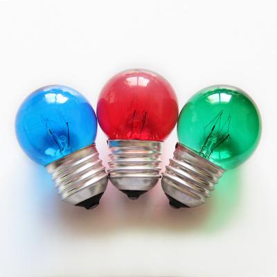 China Aluminum / Brass Green G40 5w E27 360 Degree Beautiful Color Edison Incandescent Light Bulbs for sale