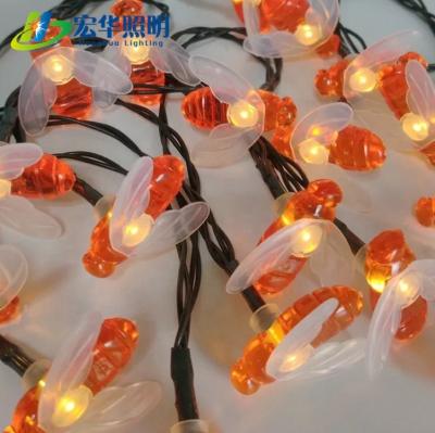 China Party HH-BEE 2.4-3.6V Indoor and Outdoor Decorative Bulb Edison Bee Shape Solar Party String Light for sale