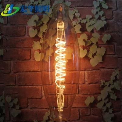 China Outdoor Amber Antique Style LED Filament Glass Cover PS130 Hanging Light Bulb for sale