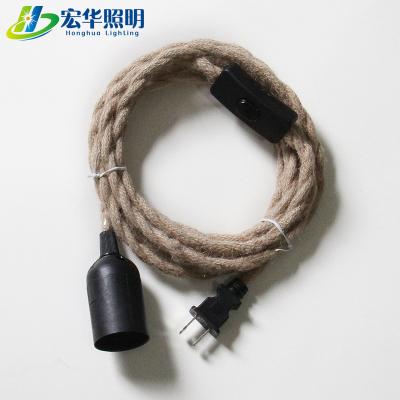 China Screw Decoration Fabric Cable Cord Pendant Lamp Holders With Switch for sale