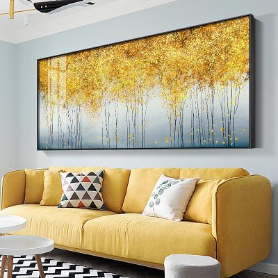 China Large Size Abstract Modern Art Horizontal Decor Wall Background Painting Landscape Gold Foil Landscape Painting View Painting for sale