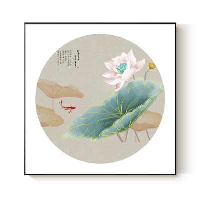 China Wholesale Traditional Home Wall Art Lotus Pond Chinese Ink Painting Decoration For Bedroom Living Room Decor for sale