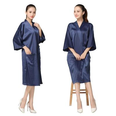 China Custom size logo spa barber hairdresser adjustable waist beauty spa salon waterproof kimono for sale