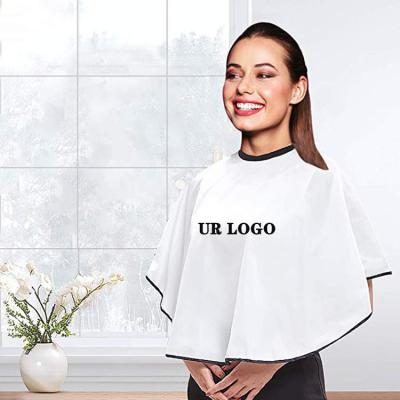 China Custom make up bib women hairdresser salon logo short makeup cosmetics cape for sale