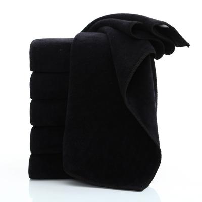 China Black Compressed Salon Hairdresser Spa Compressed Fast Drying Hair Logo Microfiber Towel Custom Made Towel for sale