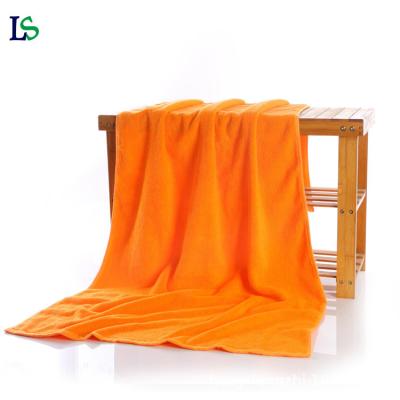 China Custom Compressed Terry Gym Sports Beauty Spa Bath Hand Face Orange Cotton Towels for sale