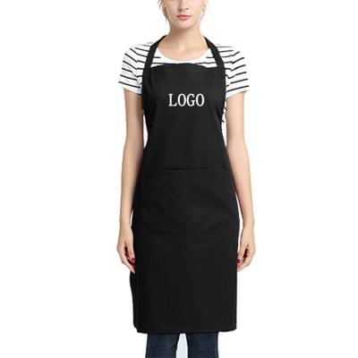 China Drinks / Food Factory Custom Logo Polyester Canteen Barber Aprons Waterproof Kitchen for sale