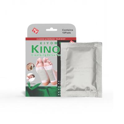 China Bamboo Fiber Kiyome Kinoki Silver Herbal Ginger Detox Korean and Traditional Chinese Japan Medical Aluminum Foil Foot Patch 10 Packs for sale