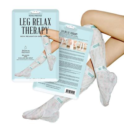 China Bamboo Fiber Leg Relax Therapy Leg Cooling And Relaxing Moisturizing Treatment Booties Moisturizing Leg Wraps for sale