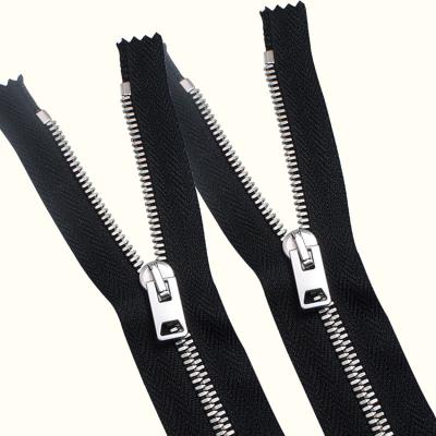 China Other HVV M6 Bright Nickel Teeth Open Close End Metal Zipper For Garment for sale