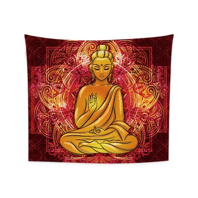 China Indian Classical Buddha Tapestry Mandala Wall Tapestries Hippie Sitting Buddha for Bedroom Decorations Room Aesthetic Decor for sale