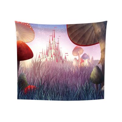 China Classic Psychedelic Starry Sky Mushroom Wall Tapestry Fantasy Plant Tapestry Trippy Wall Hanging For Home Decor for sale